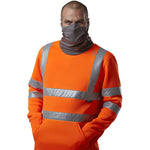 Leo Workwear Combesgate Orange EcoViz Stretch Hi Vis Snood Sweatshirt