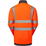 Leo Workwear SS07 Arganite Orange EcoViz Air Layer Full Zip Hi Vis Sweatshirt