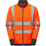 Leo Workwear SS07 Arganite Orange EcoViz Air Layer Full Zip Hi Vis Sweatshirt