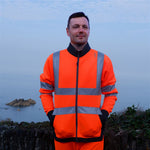 Leo Workwear SS07 Arganite Orange EcoViz Air Layer Full Zip Hi Vis Sweatshirt