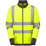 Leo Workwear SS07 Arganite Yellow EcoViz Air Layer Full Zip Hi Vis Sweatshirt