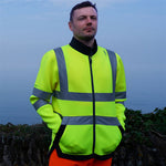 Leo Workwear SS07 Arganite Yellow EcoViz Air Layer Full Zip Hi Vis Sweatshirt