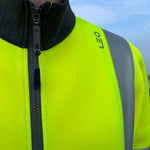 Leo Workwear SS07 Arganite Yellow EcoViz Air Layer Full Zip Hi Vis Sweatshirt