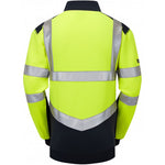 Leo Workwear Tapeley Yellow/Navy EcoViz Polycotton 1/4 Zip Hi Vis Sweatshirt