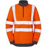 Leo Workwear Elberry Orange EcoViz 1/4 Zip Women's Hi Vis Sweatshirt