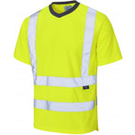 Leo Workwear Braunton Yellow Coolviz EcoViz Hi Vis T-Shirt