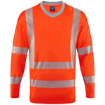 Leo Workwear Capstone Orange EcoViz Coolviz Plus Long Sleeve Hi Vis T-Shirt