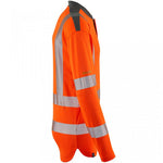 Leo Workwear Watermouth Orange EcoViz Coolmax Performance Long Sleeve Hi Vis T-Shirt