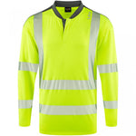 Leo Workwear Watermouth Yellow EcoViz Coolmax Performance Long Sleeve Hi Vis T-Shirt