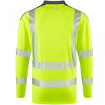Leo Workwear Watermouth Yellow EcoViz Coolmax Performance Long Sleeve Hi Vis T-Shirt