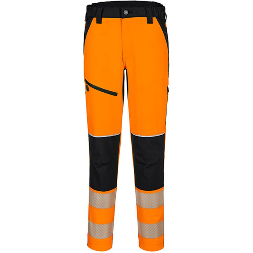 Portwest T140 PW3 Orange Stretch Hi Vis Trouser