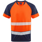 Leo Workwear Forda Orange/Navy EcoViz Performance+ Hi Vis T-Shirt