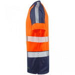 Leo Workwear Forda Orange/Navy EcoViz Performance+ Hi Vis T-Shirt