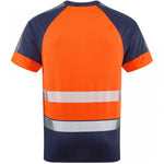 Leo Workwear Forda Orange/Navy EcoViz Performance+ Hi Vis T-Shirt