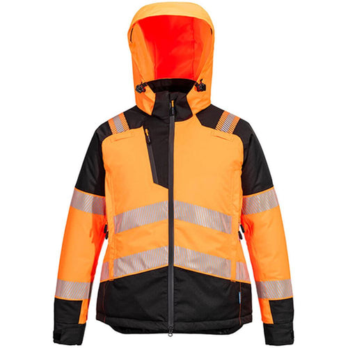Portwest T162 PW3 Orange Women's Class 1 Padded Waterproof Hi Vis Winter Jacket