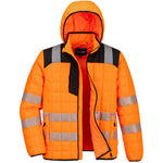 Portwest T165 PW3 Orange Padded Lined Hi Vis Baffle Jacket