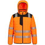 Portwest T165 PW3 Orange Padded Lined Hi Vis Baffle Jacket