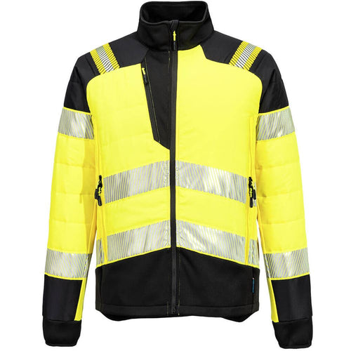 Portwest T170 PW3 Yellow Hybrid Padded Lined Hi Vis Baffle Jacket