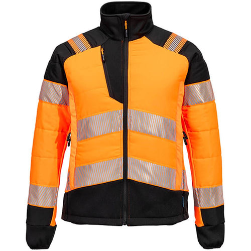 Portwest T171 PW3 Orange Women's Hybrid Padded Lined Hi Vis Baffle Jacket