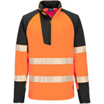 Portwest T172 PW3 Orange 1/4 Zip Hi Vis Sweatshirt