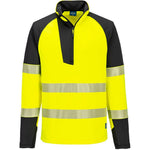 Portwest T172 PW3 Yellow 1/4 Zip Hi Vis Sweatshirt