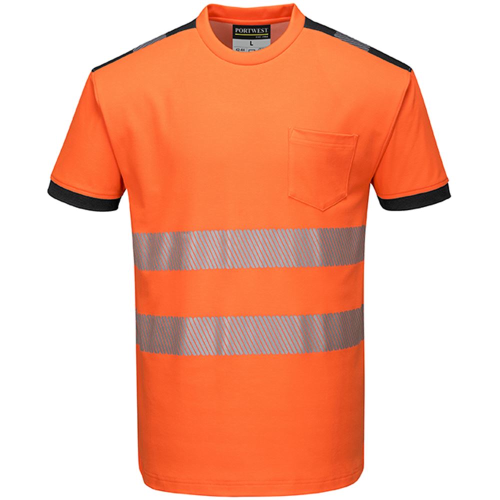 Portwest T181 Orange/Black PW3 Hi Vis T Shirt