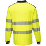 Portwest T184 Yellow/Black PW3 Long Sleeve Hi Vis Polo Shirt