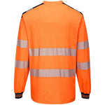 Portwest T185 Orange/Black PW3 Long Sleeve Hi Vis T Shirt