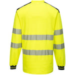 Portwest T185 Yellow/Black PW3 Long Sleeve Hi Vis T Shirt