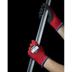 TraffiGlove TG1140 MicroDex Ultra Cut A Nitrile Foam Palm Coated Red Gloves - 15g Cut Level 1