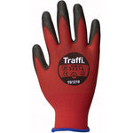 TraffiGlove TG1210 X-Dura Metric Cut A PU Palm Coated Red Gloves - 13g