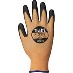 TraffiGlove TG3210 X-Dura Metric Cut B PU Palm Coated Amber Gloves - 13g