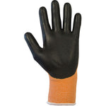 TraffiGlove TG3210 X-Dura Metric Cut B PU Palm Coated Amber Gloves - 13g