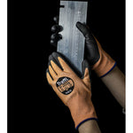 TraffiGlove TG3210 X-Dura Metric Cut B PU Palm Coated Amber Gloves - 13g