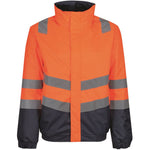 Regatta TRA218 Pro Orange/Navy Two Tone Waterproof Padded Hi Vis Bomber Jacket