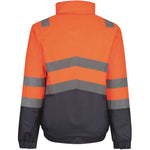 Regatta TRA218 Pro Orange/Navy Two Tone Waterproof Padded Hi Vis Bomber Jacket