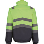 Regatta TRA218 Pro Yellow/Navy Two Tone Waterproof Padded Hi Vis Bomber Jacket