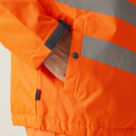 Regatta TRA316 Tactical Orange Hi Vis Waterproof Breathable Overhead Bomber Jacket