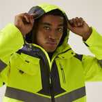 Regatta TRA340 Tactical Yellow Hi Vis Waterproof Fleece Lined Parka Jacket