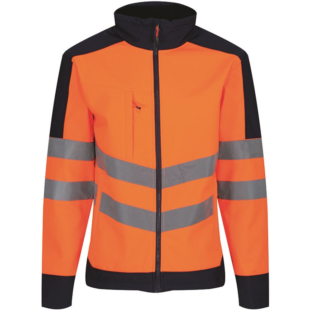 Regatta TRA625 Pro Orange/Navy Two Tone Hi Vis Softshell Jacket (3L)