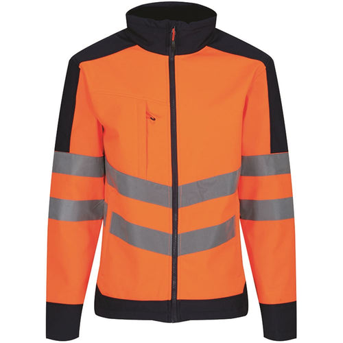 Regatta TRA625 Pro Orange/Navy Two Tone Hi Vis Softshell Jacket (3L)