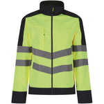 Regatta TRA625 Pro Yellow/Navy Two Tone Hi Vis Softshell Jacket (3L)