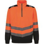 Regatta TRF670 Pro Orange/Navy Two Tone Hi Vis 1/4 Zip Sweat Top