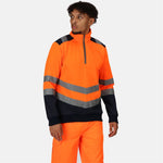 Regatta TRF670 Pro Orange/Navy Two Tone Hi Vis 1/4 Zip Sweat Top