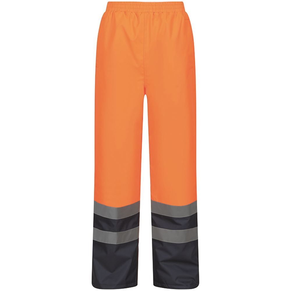 Regatta TRJ523 Pro Orange/Navy Two Tone Waterproof Padded Hi Vis Trouser