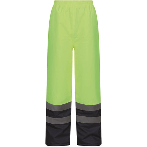Regatta TRJ523 Pro Yellow/Navy Two Tone Waterproof Padded Hi Vis Trouser