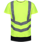 Regatta TRS194 Pro Yellow/Navy Two Tone Hi Vis T-Shirt