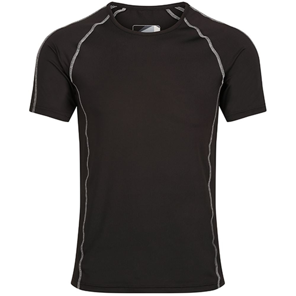 Regatta TRS227 Pro Black Short Sleeve Base Layer Top 180g