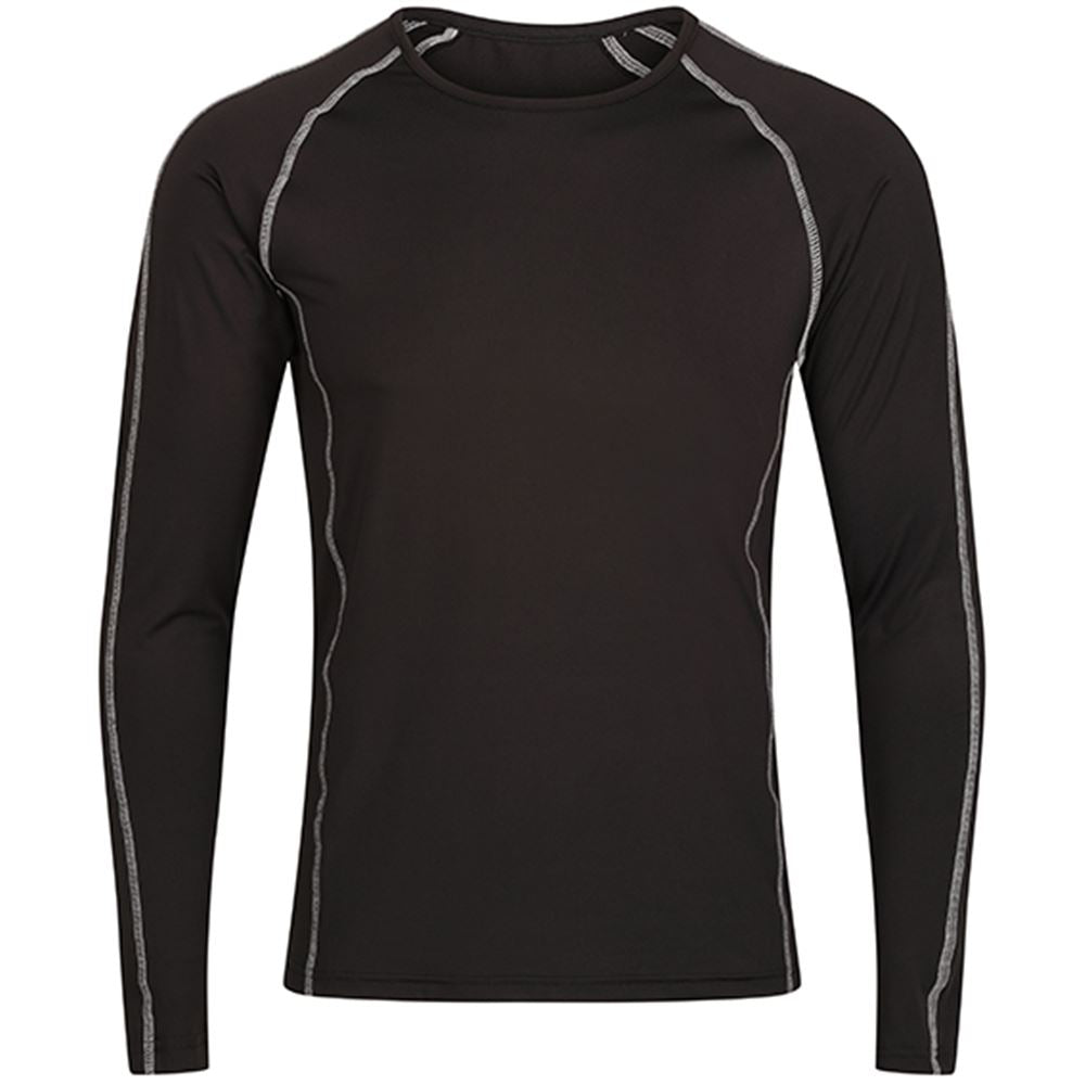 Regatta TRS228 Pro Black Long Sleeve Base Layer Top 180g