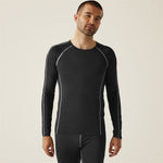 Regatta TRS228 Pro Black Long Sleeve Base Layer Top 180g